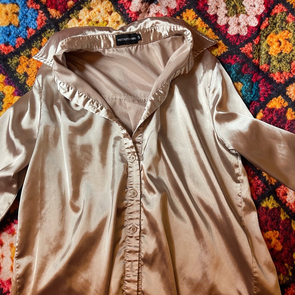 gold oversized blouse